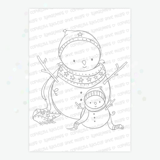 'Snowman Family' Christmas Digital Stamp