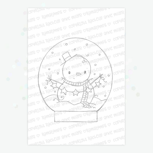 'Snowman Globe' Digital Stamp