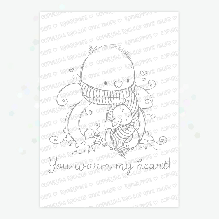 'Penguin Hug' Digital Stamp