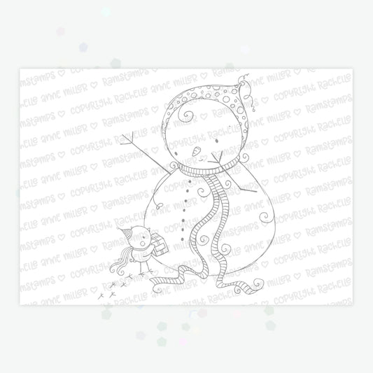 'Snowman's Gift' Digital Stamp