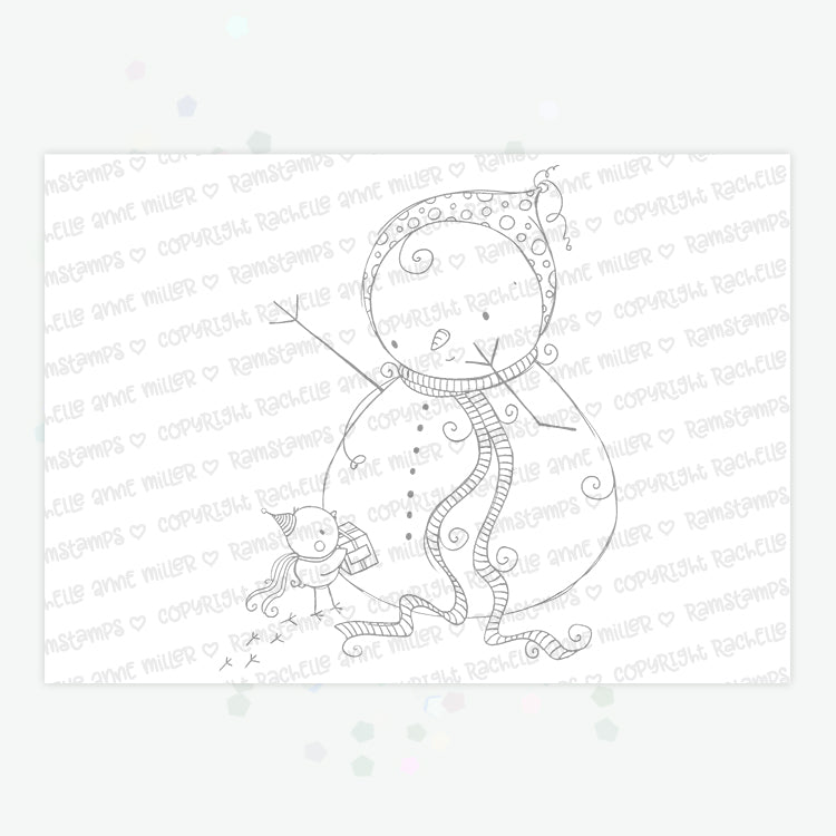 'Snowman's Gift' Digital Stamp
