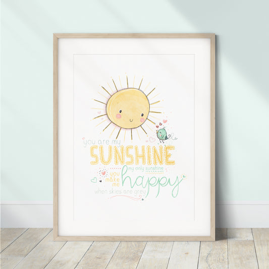 'You Are My Sunshine' Children's Wall Art Print