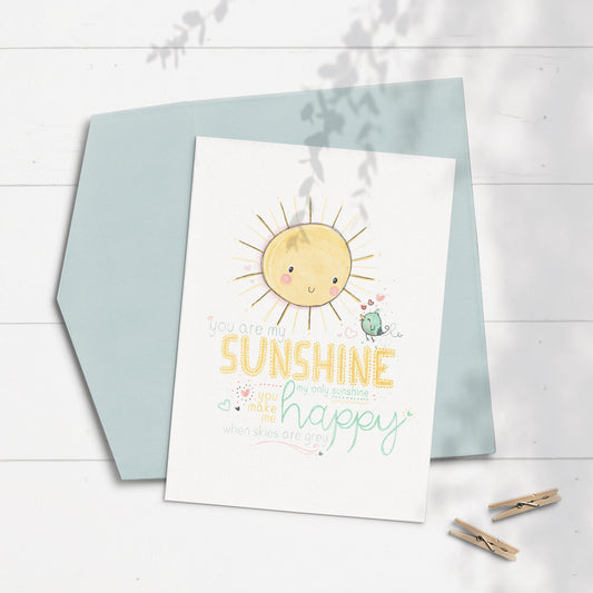 You Are My Sunshine 5x7 Greeting Card