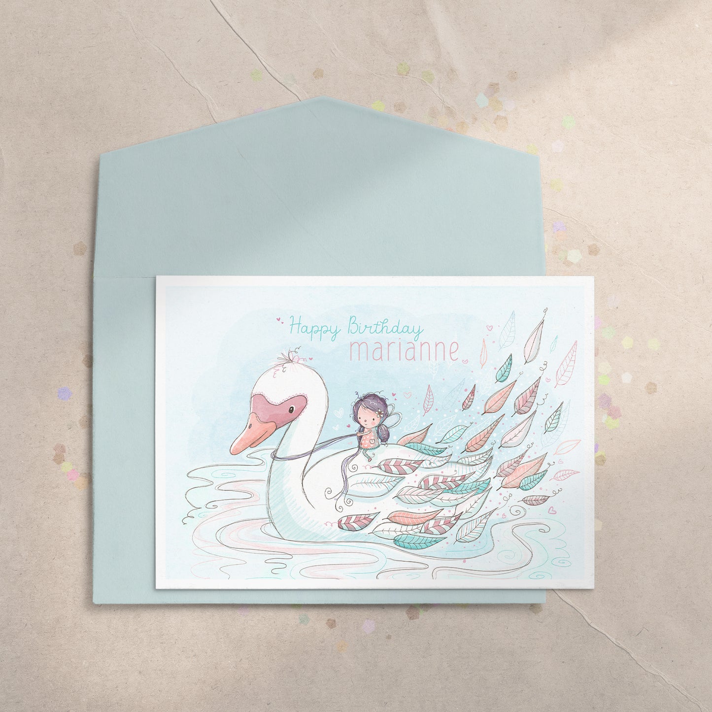 Swan Fairy 5x7 Greeting Card