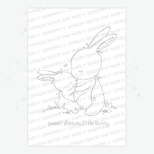 'Mother and Baby Bunny' Digital Stamp