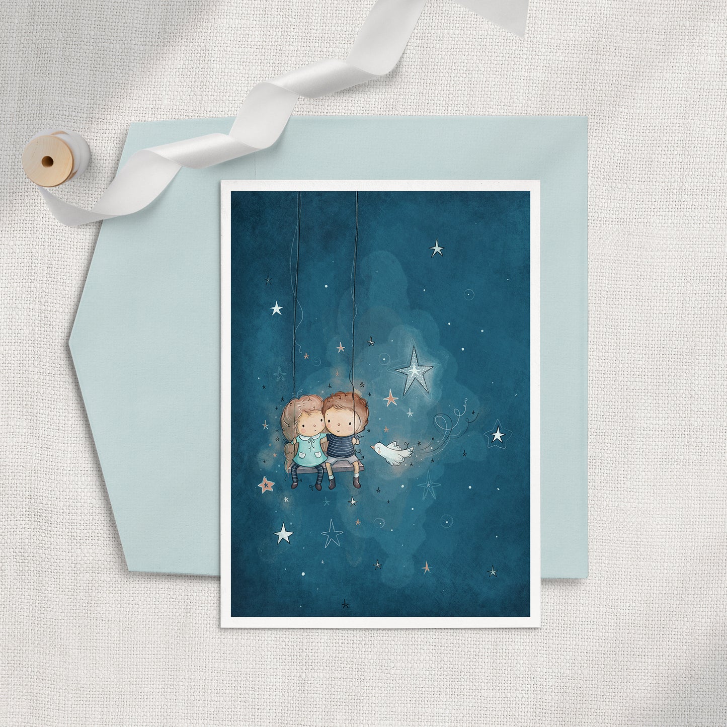 Starry Swing 5x7 Greeting Card