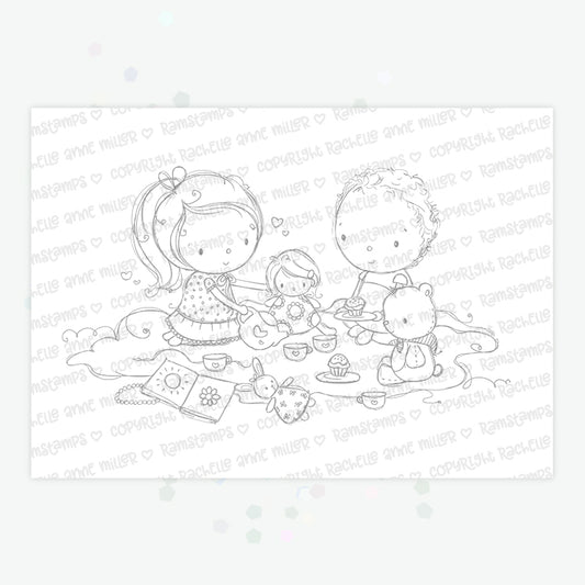 'Tea Party' Digital Stamp