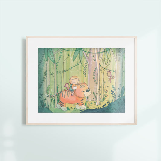 'Jungle Tiger' Children's Wall Art Print