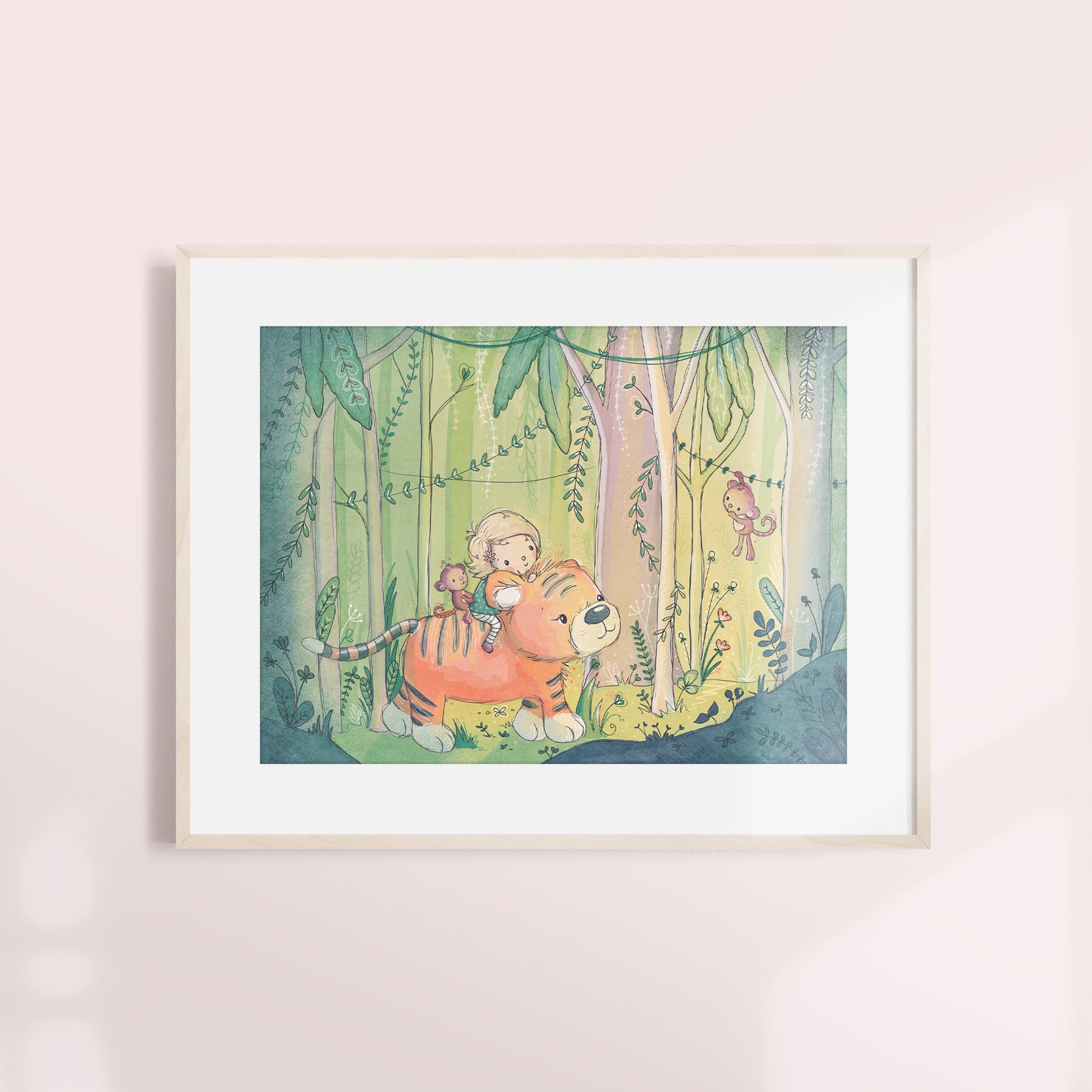 'Tiger Girl' Children's Wall Art Print