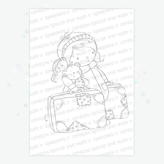 'Teddy Travels' Digital Stamp