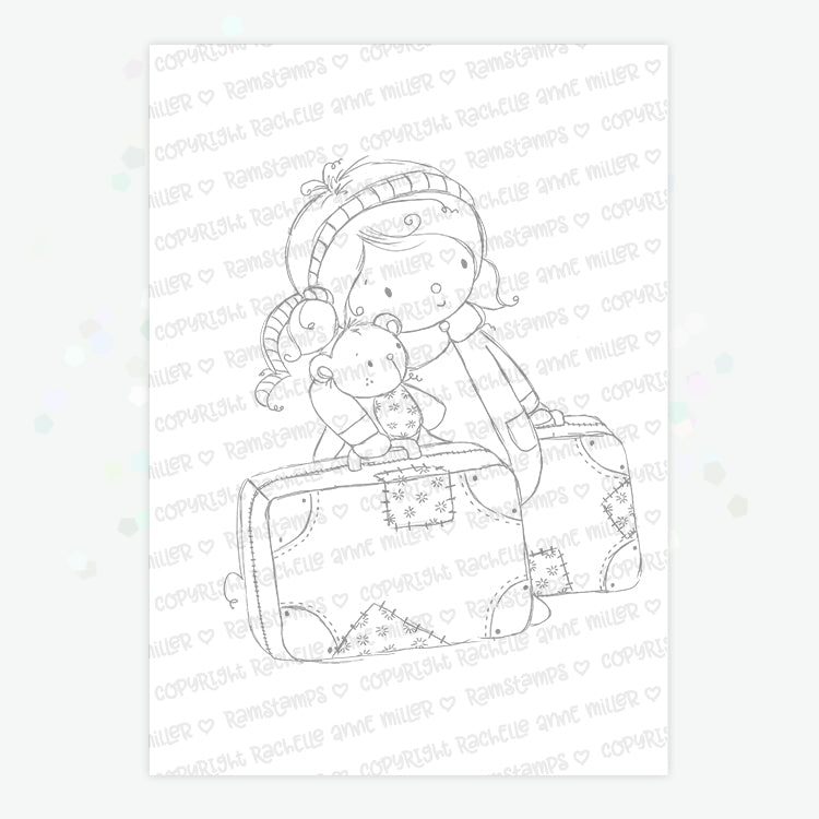 'Teddy Travels' Digital Stamp