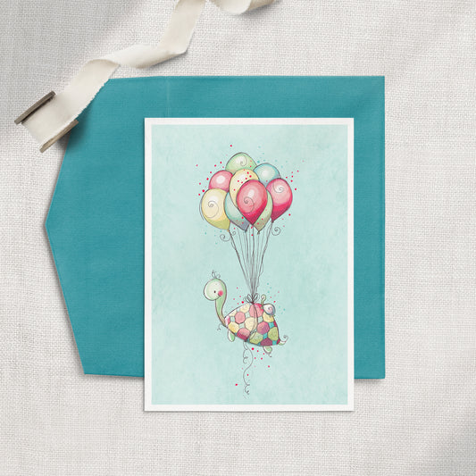 Birthday Turtle 5x7 Greeting Card