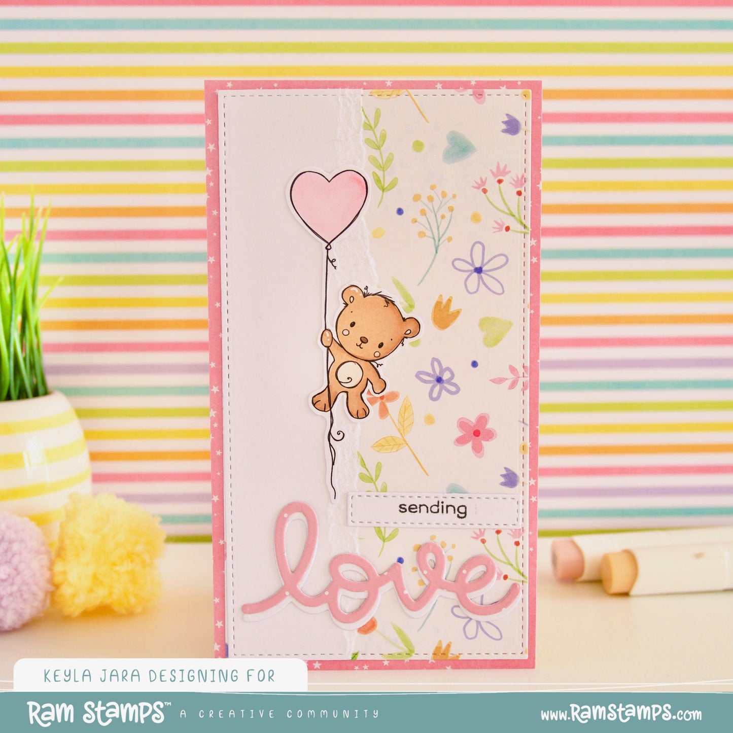 'Animal Valentines - Bear' Digital Stamp