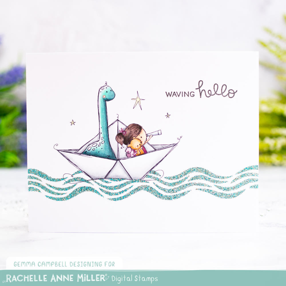 'Paper Boat - Girl' Digital Stamp