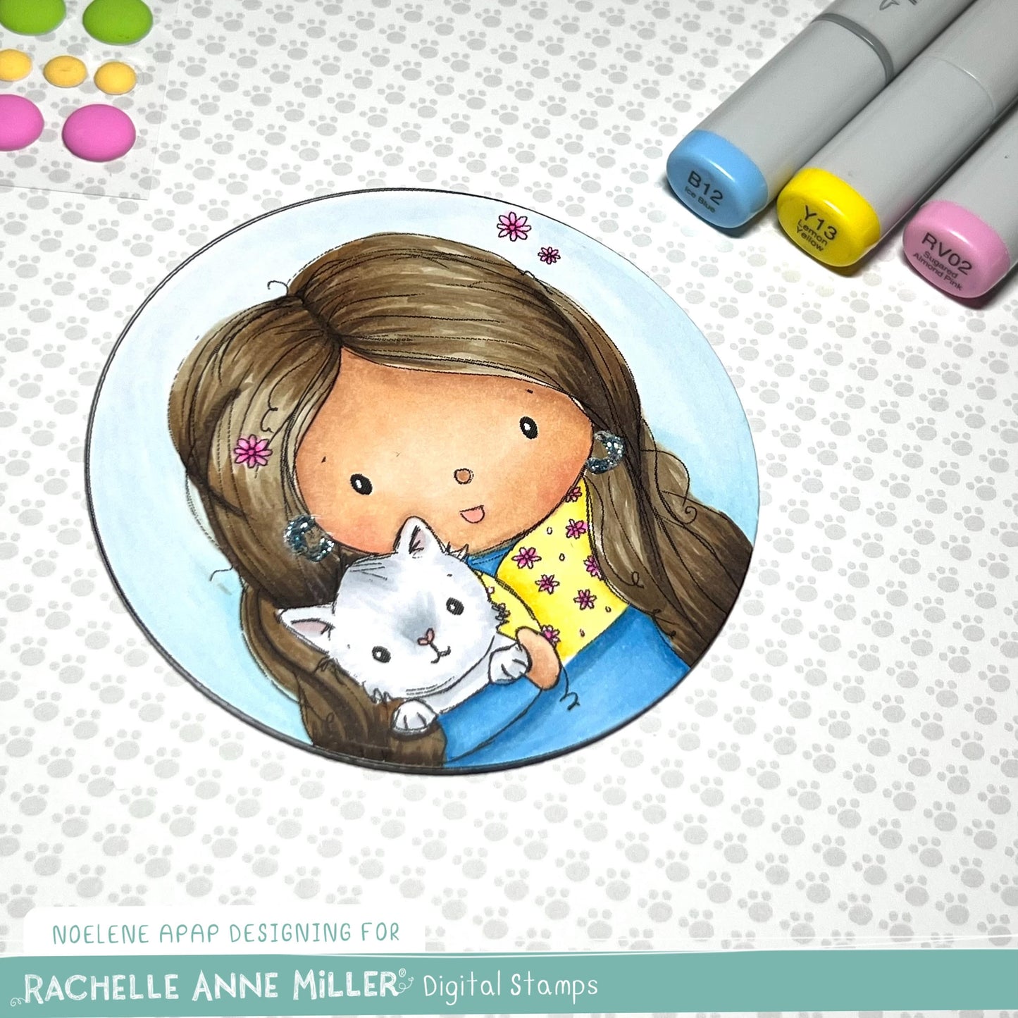 'Noelene's Kitty' Profile Digital Stamp
