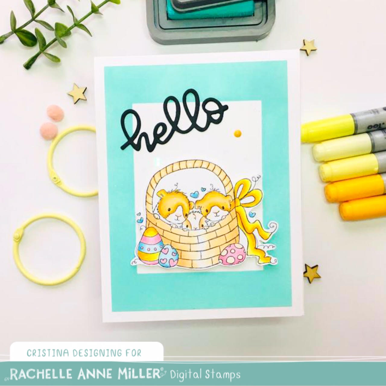 'Easter Guinea Pigs' Digital Stamp