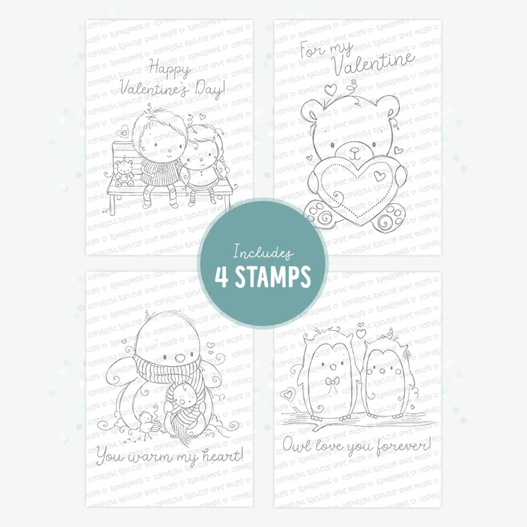 'Valentine Friends' Digital Stamp Set