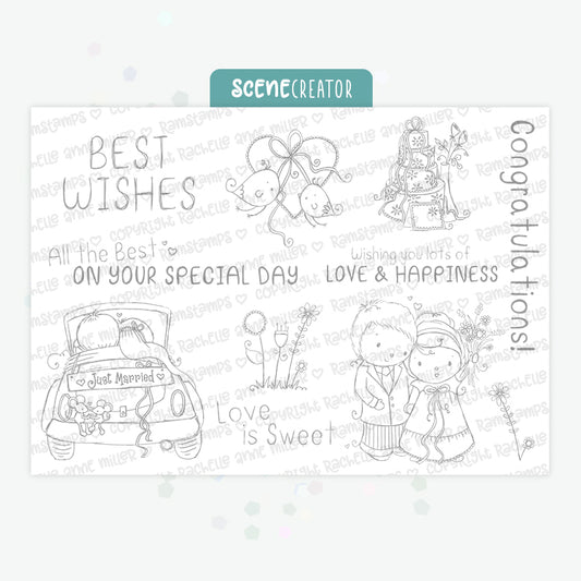 'Just Married: Wedding'  Scene Creator Digital Stamp