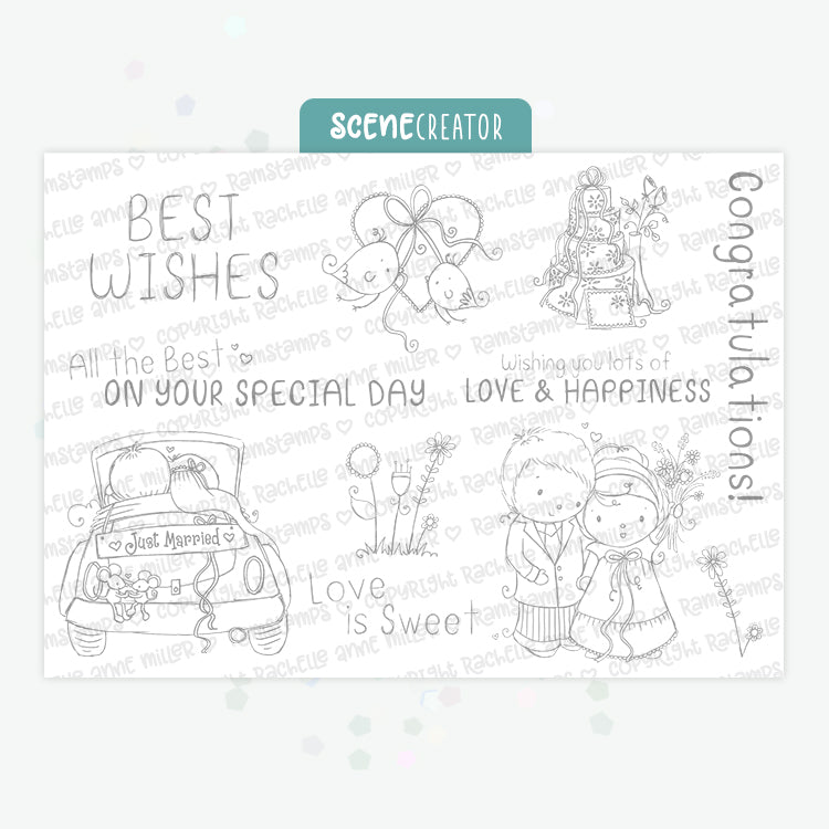 'Just Married: Wedding' Scene Creator Digital Stamp