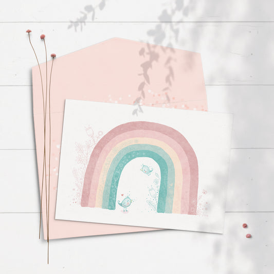 Pastel Rainbow 5x7 Greeting Card