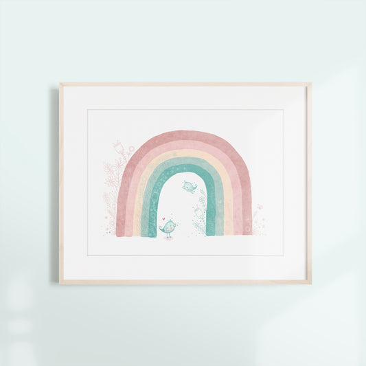 'Pastel Rainbow' Children's Wall Art Print