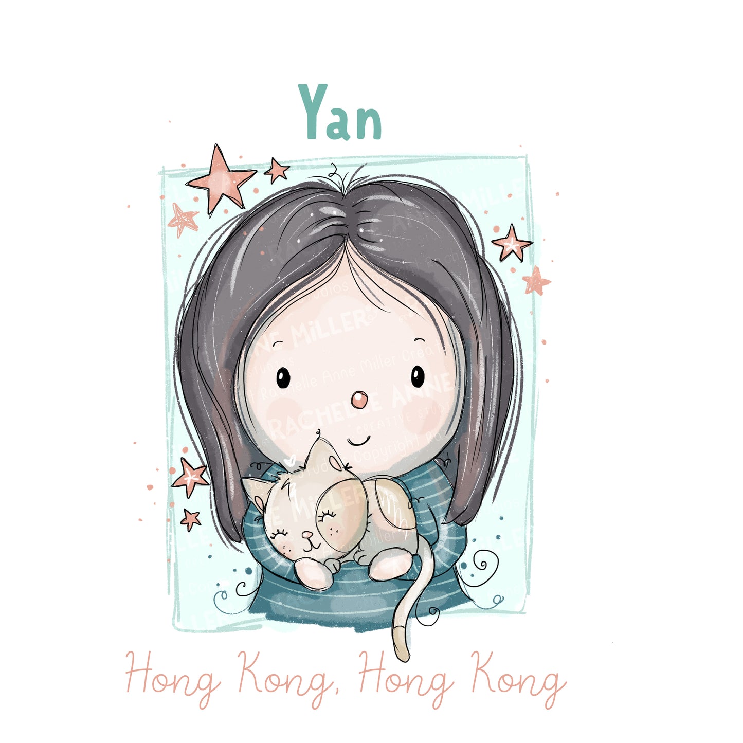 'Yan's Kitty Cuddles' Profile Digital Stamp