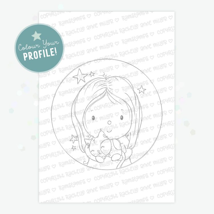 'Yan's Kitty Cuddles' Profile Digital Stamp