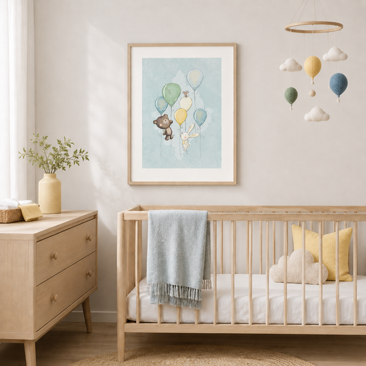 Animal Balloons - Children's Art Print