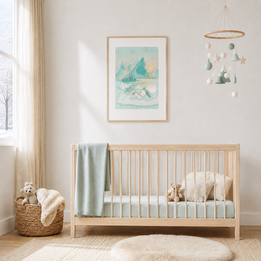 'Polar Bear Sunrise' Children's Wall Art Print
