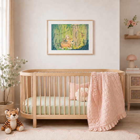 'Tiger Girl' Children's Wall Art Print