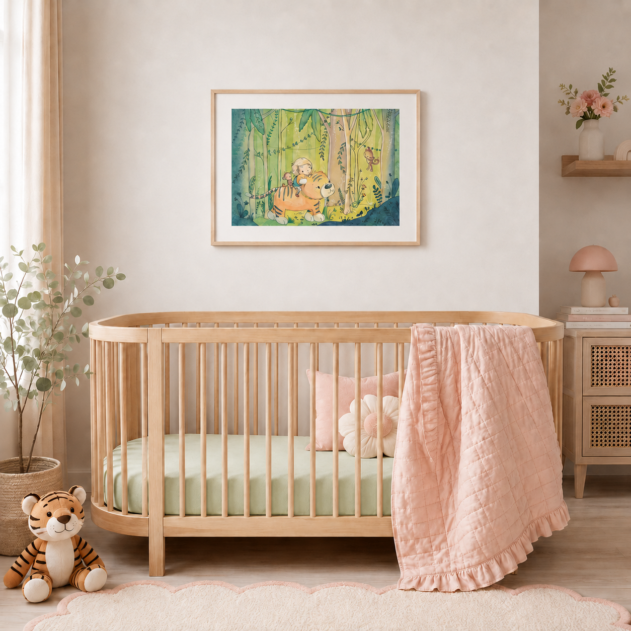 'Tiger Girl' Children's Wall Art Print