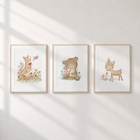 Little Wild Hearts - Set of 3 Prints
