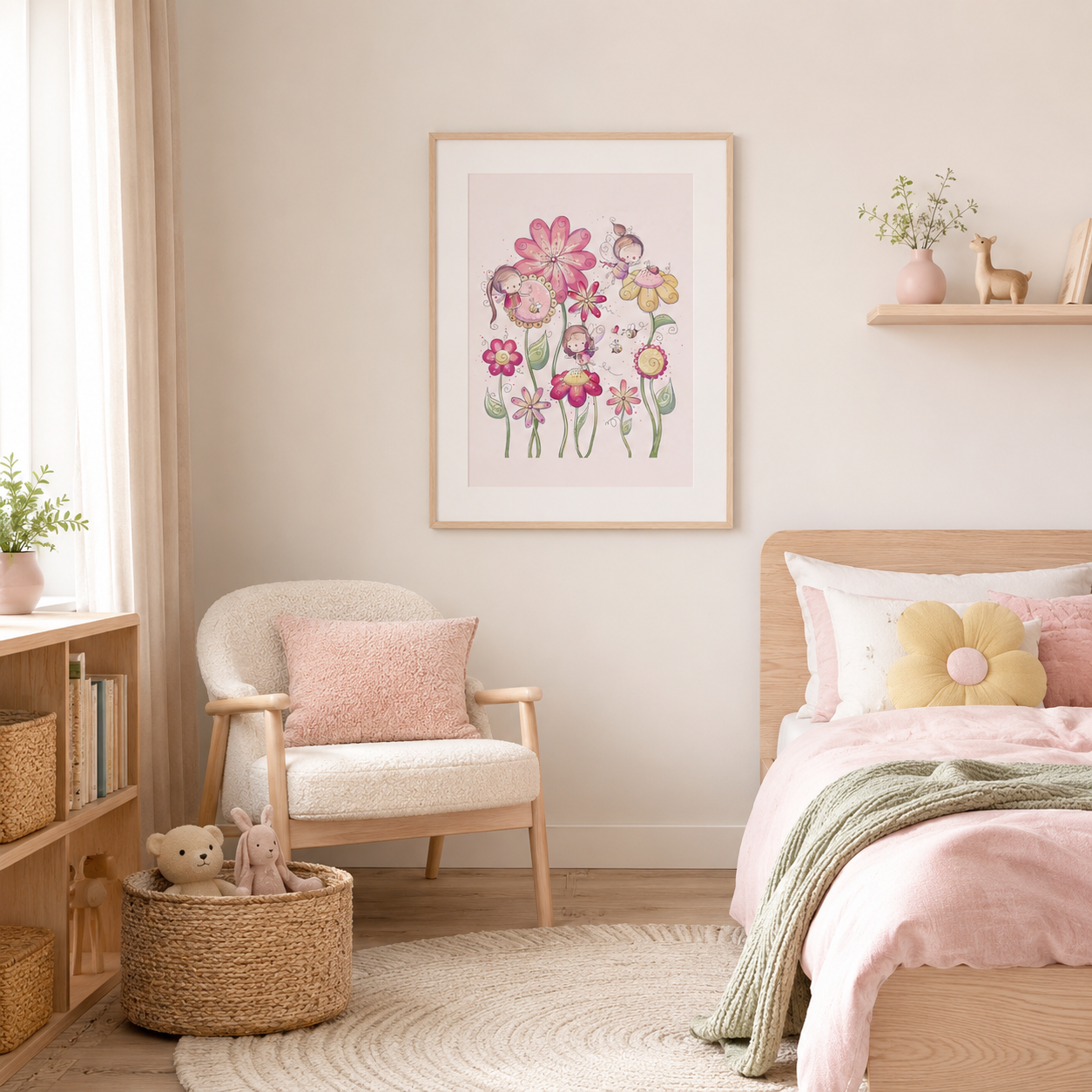 Fairy Flowers - Children's Art Print