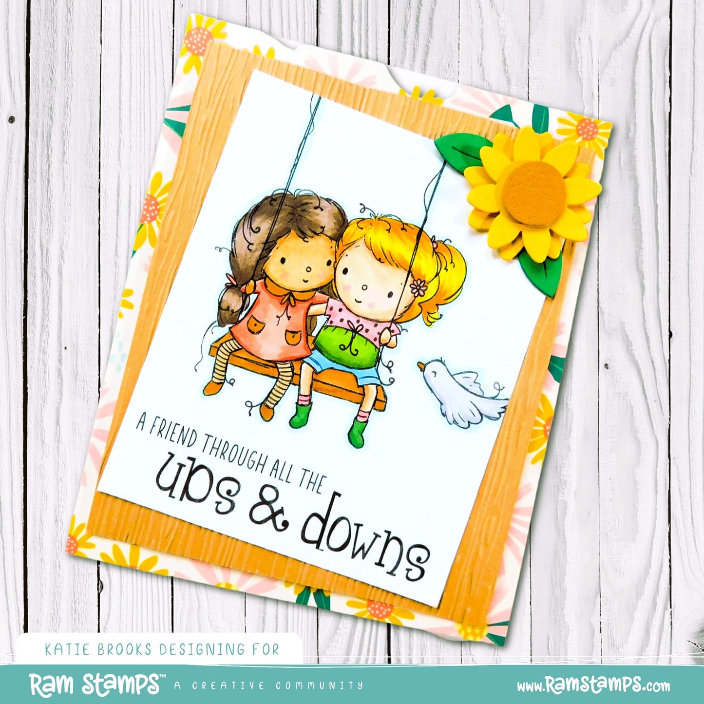 'Swinging Friends (Girls)' Digital Stamp