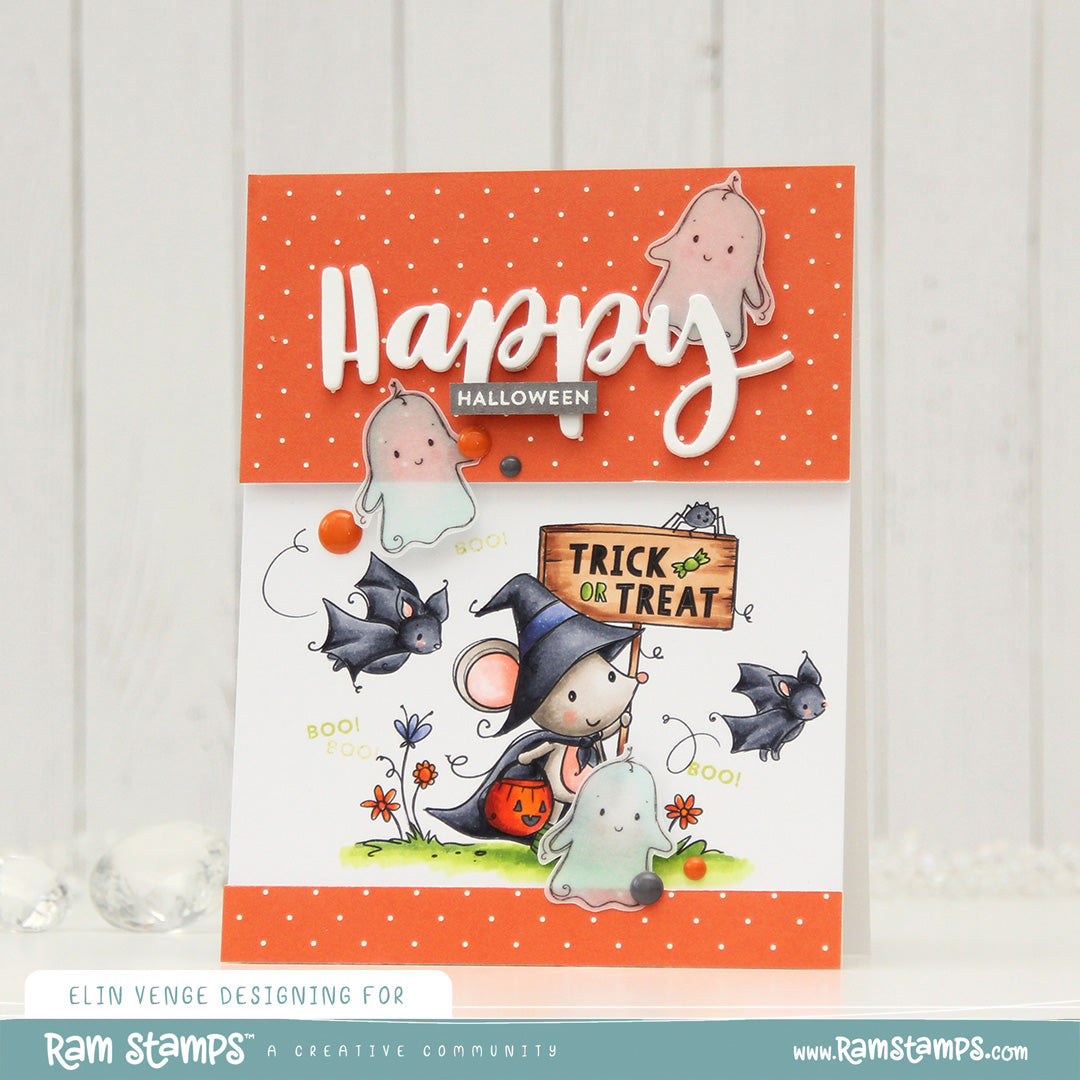 'Trick or Treat Mouse' Digital Stamp