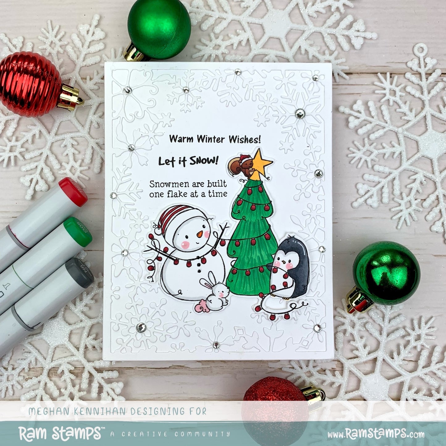 'Penguin & Snowman: From All of Us' Digital Stamp