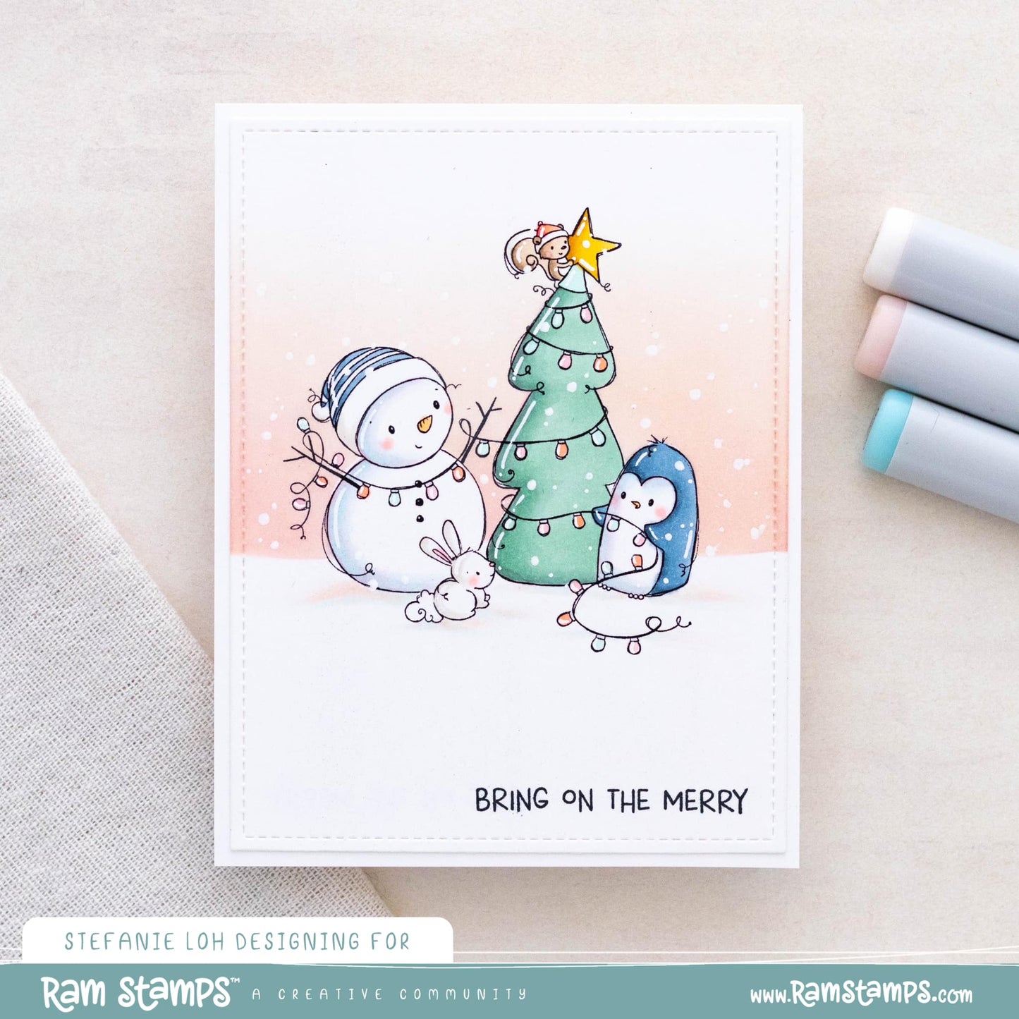 'Penguin & Snowman: Snowy Christmas' Digital Stamp Set