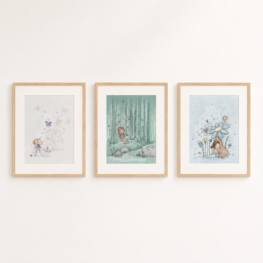 'Small Wonders' Children's Wall Art Print Set of 3