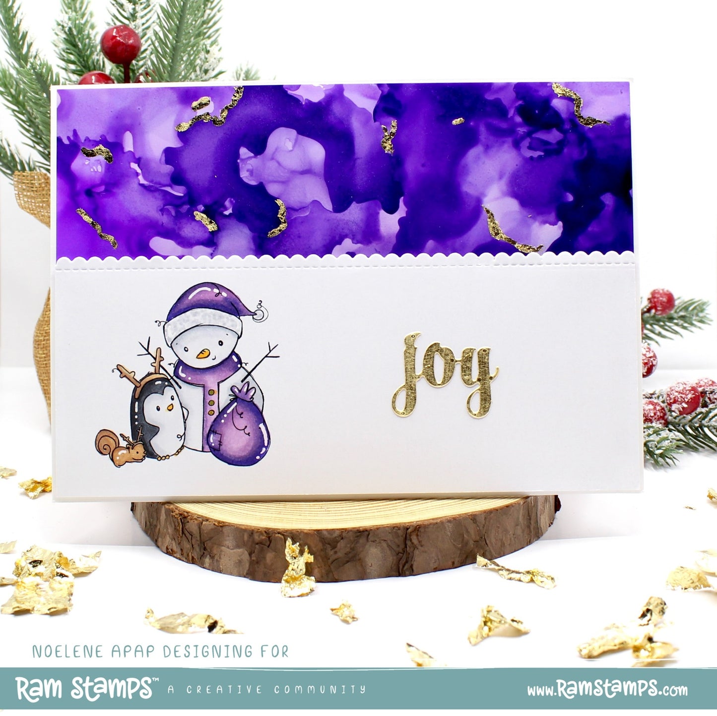 'Penguin & Snowman: Santa Snowman' Digital Stamp
