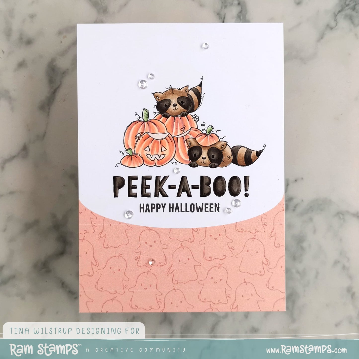 'Peekaboo Raccoons' Digital Stamp