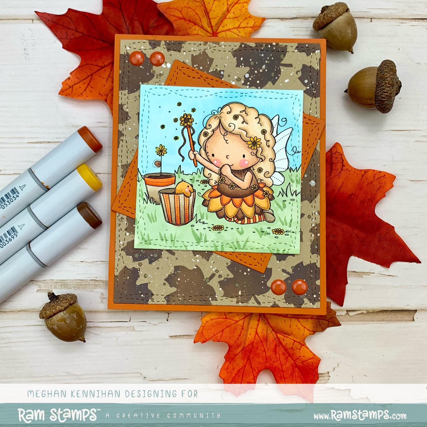 'Fairy & Birdy: Garden Pot' Digital Stamp