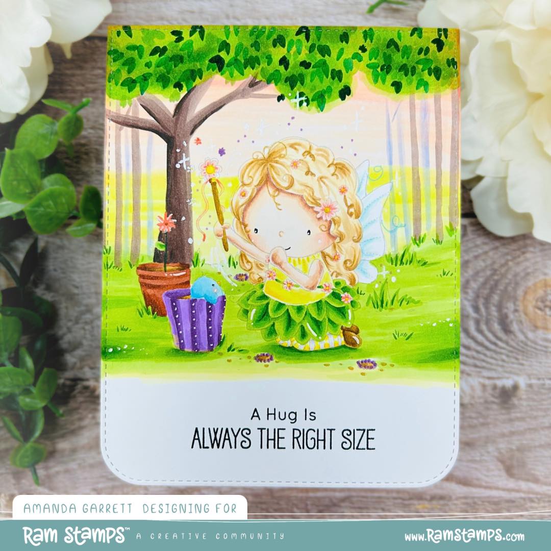 'Fairy & Birdy: Garden Pot' Digital Stamp