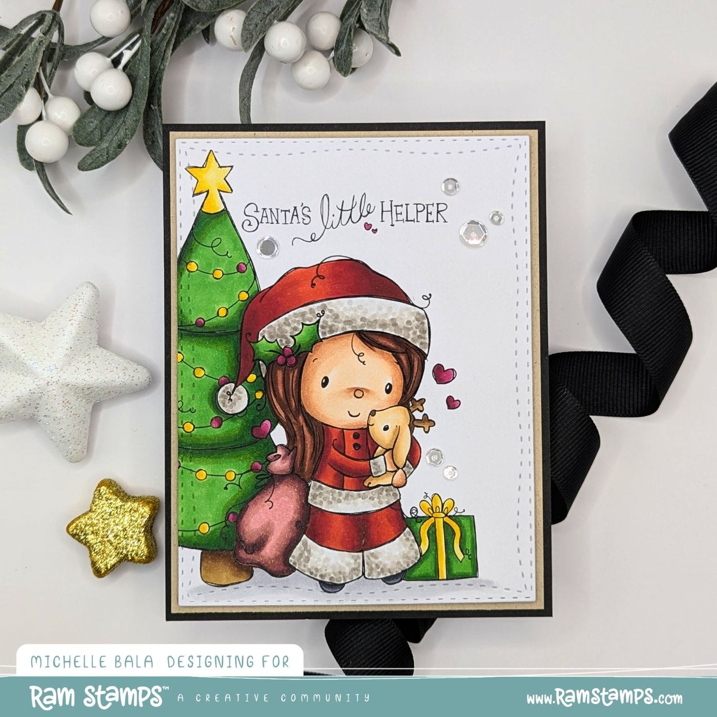 'Santa's Little Helper' Christmas Digital Stamp