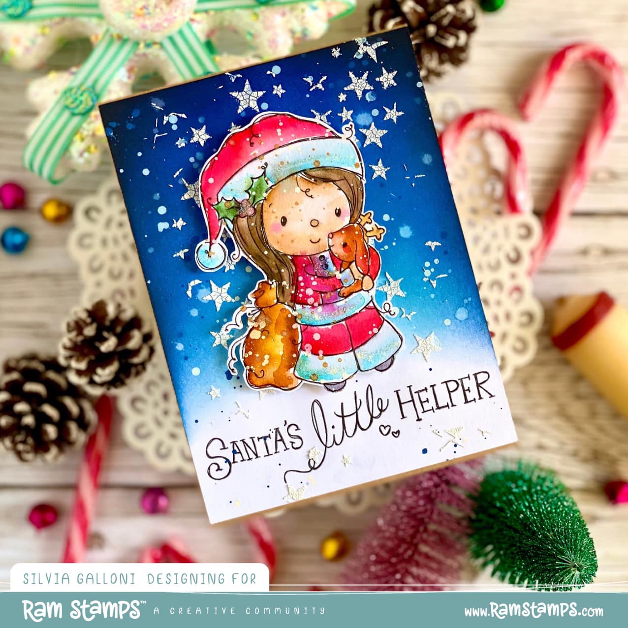 'Santa's Little Helper' Christmas Digital Stamp