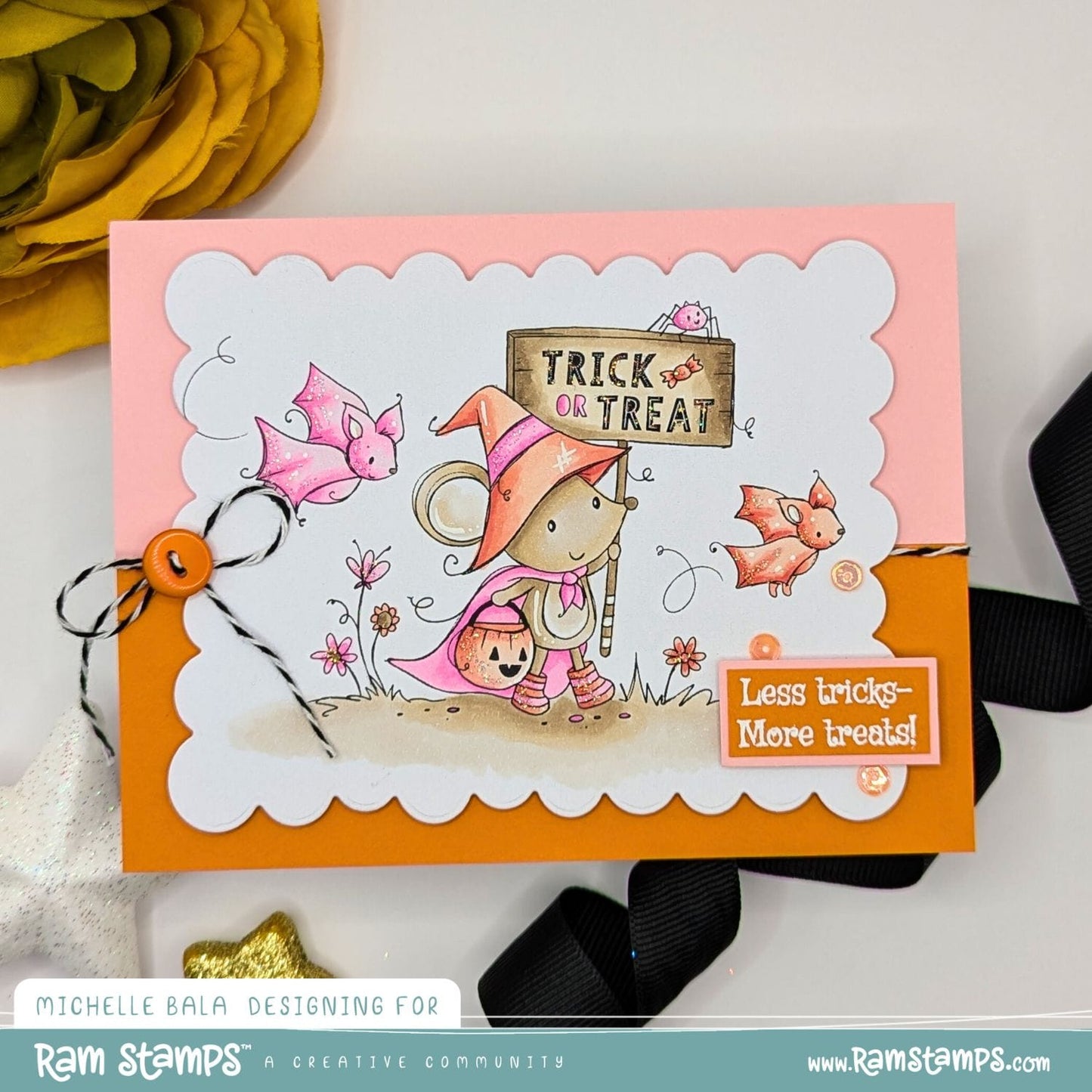 'Trick or Treat Mouse' Digital Stamp