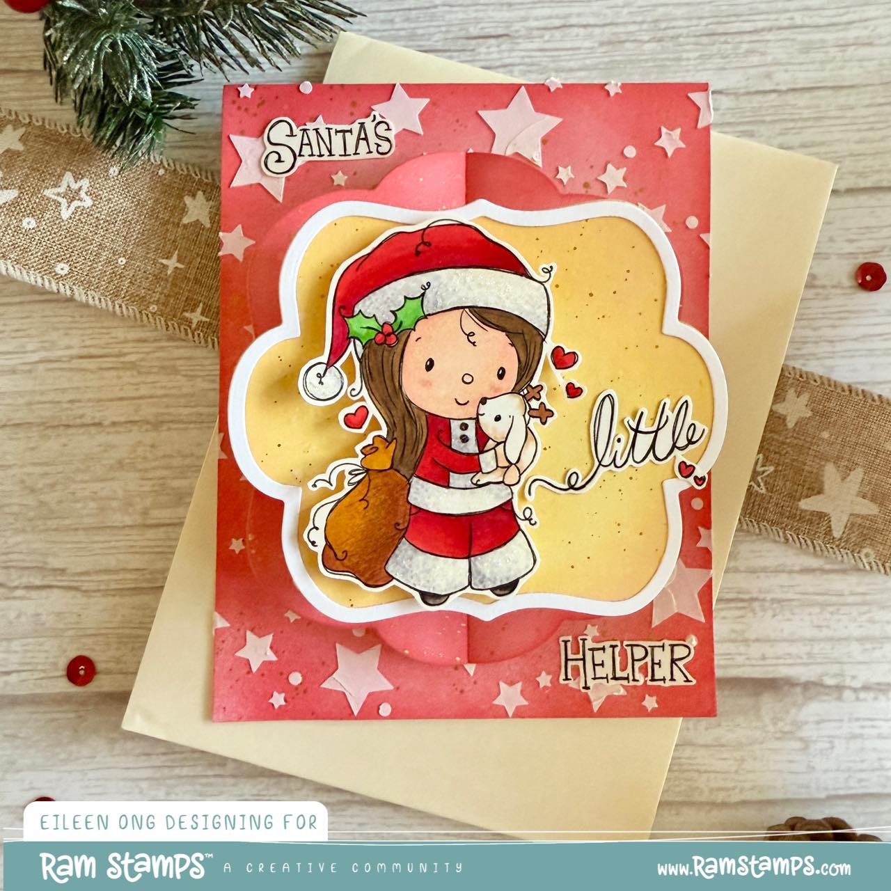 'Santa's Little Helper' Christmas Digital Stamp