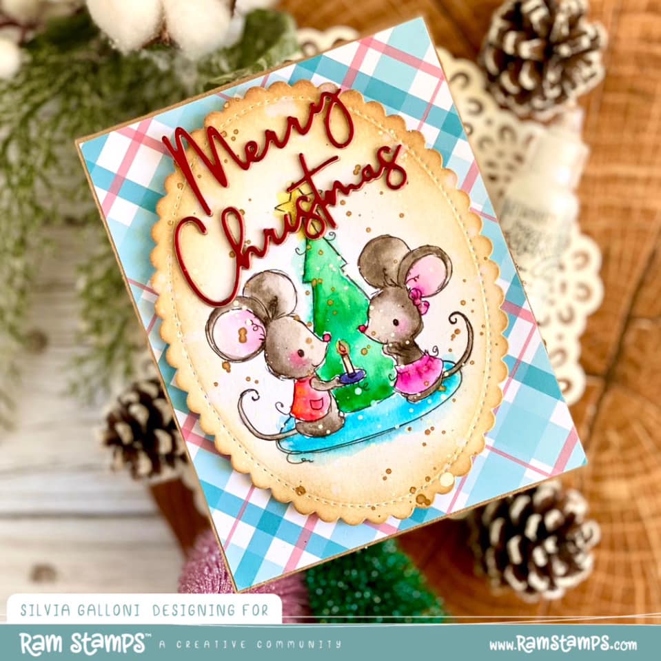 'Christmas Mice' Digital Stamp