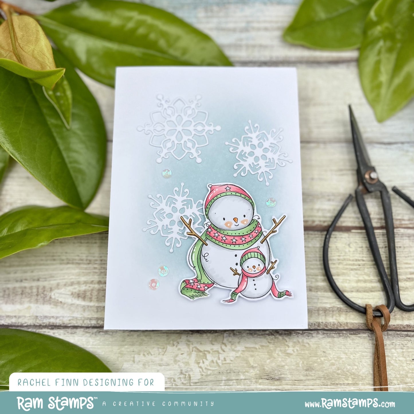 'Snowman Family' Christmas Digital Stamp