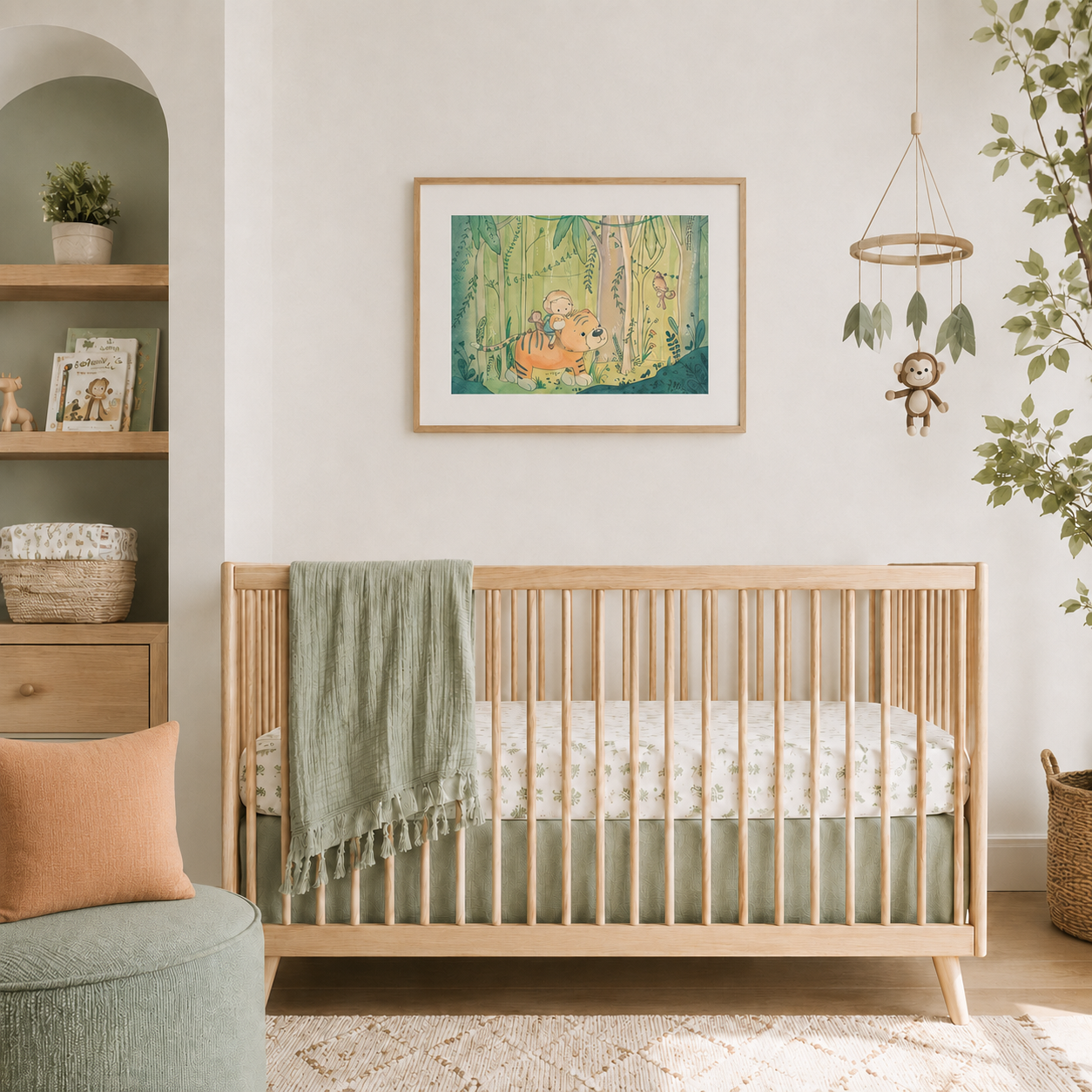 'Jungle Tiger' Children's Wall Art Print
