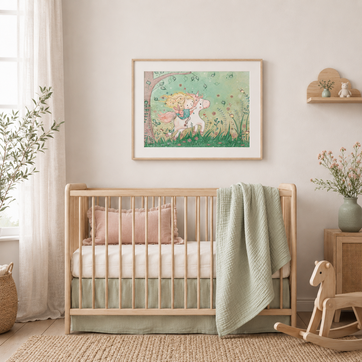 'Unicorn Garden' Children's Wall Art Print